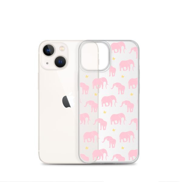 Seamless Elephant Silhouette iPhone Clear Case