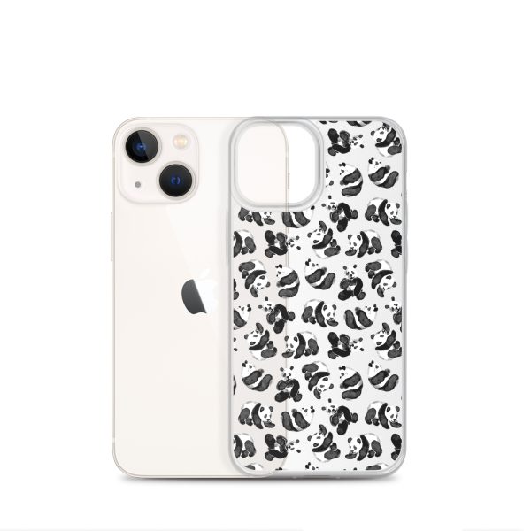 Watercolor Panda Bears iPhone Clear Case