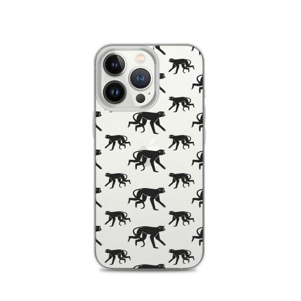 Monkey Silhouette iPhone Clear Case