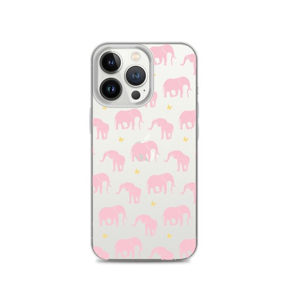 Seamless Elephant Silhouette iPhone Clear Case