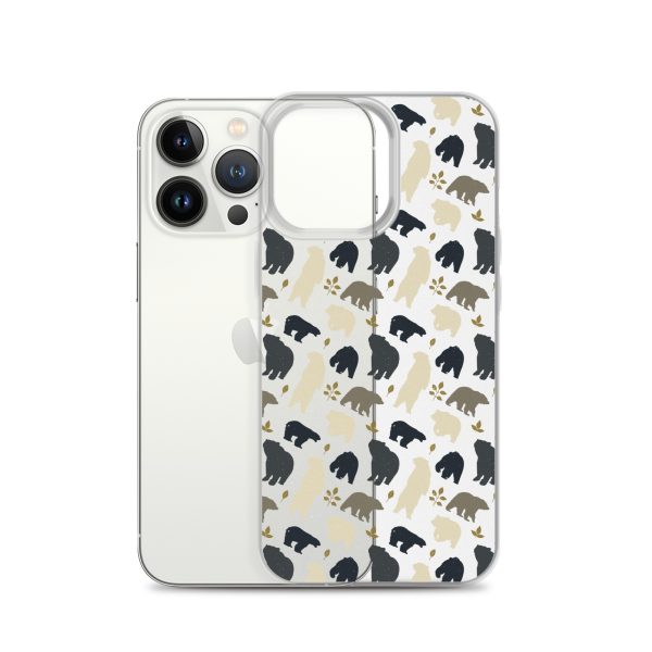 Forest Bear Silhouette iPhone Clear Case