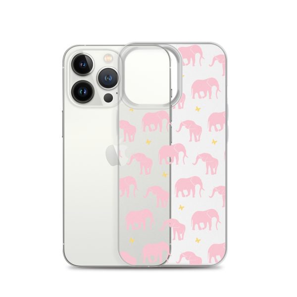 Seamless Elephant Silhouette iPhone Clear Case