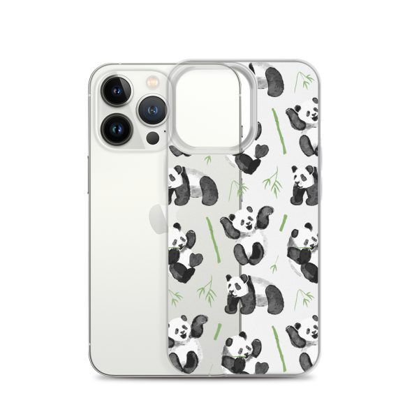 Watercolor Panda Bear iPhone Clear Case