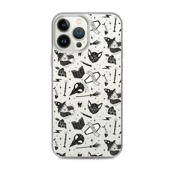 Black and White Halloween iPhone Clear Case