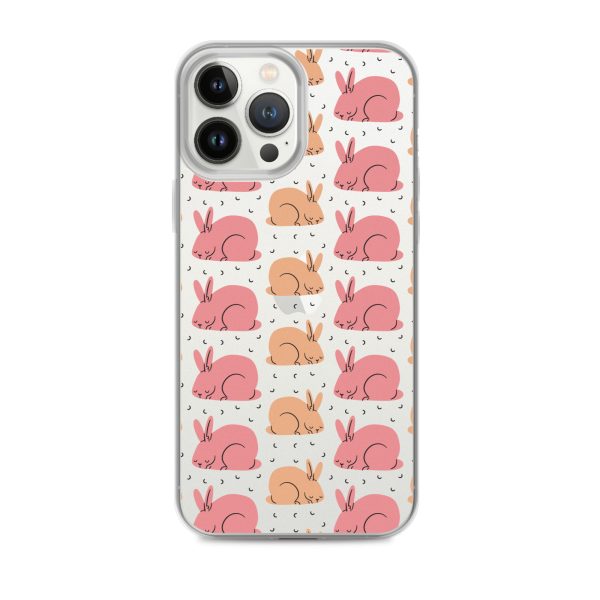 Pink Bunnies iPhone Clear Case