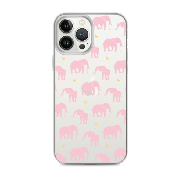 Seamless Elephant Silhouette iPhone Clear Case