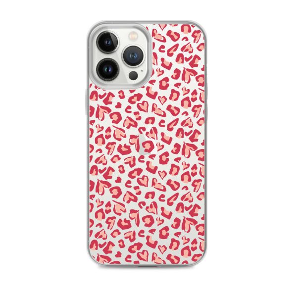 Leopard Heart Print iPhone Clear Case