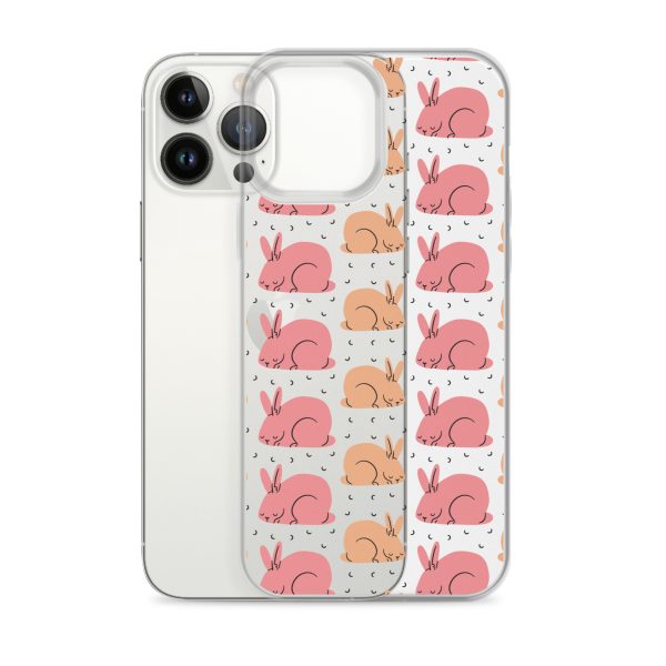 Pink Bunnies iPhone Clear Case