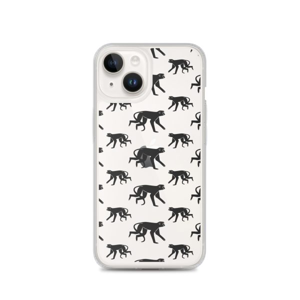 Monkey Silhouette iPhone Clear Case