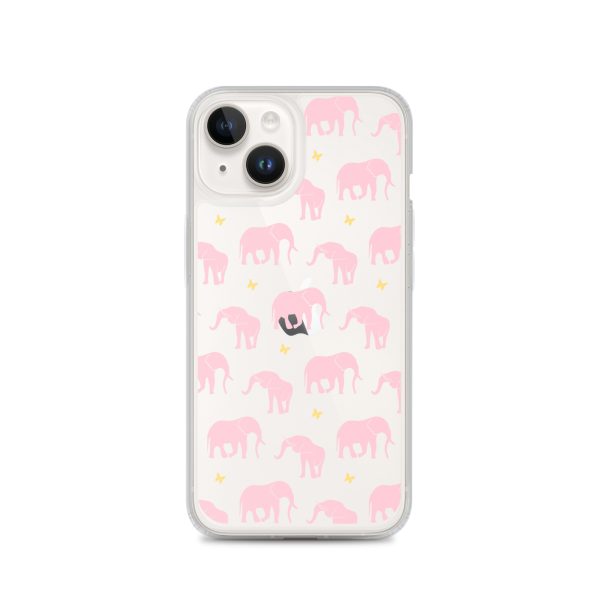 Seamless Elephant Silhouette iPhone Clear Case