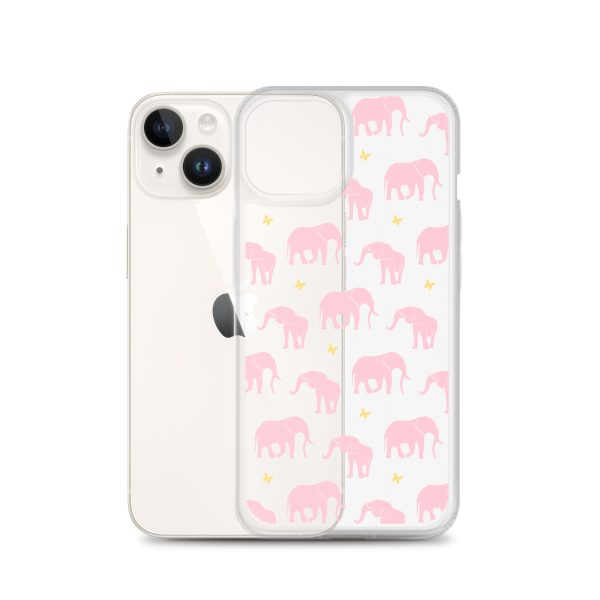 Seamless Elephant Silhouette iPhone Clear Case