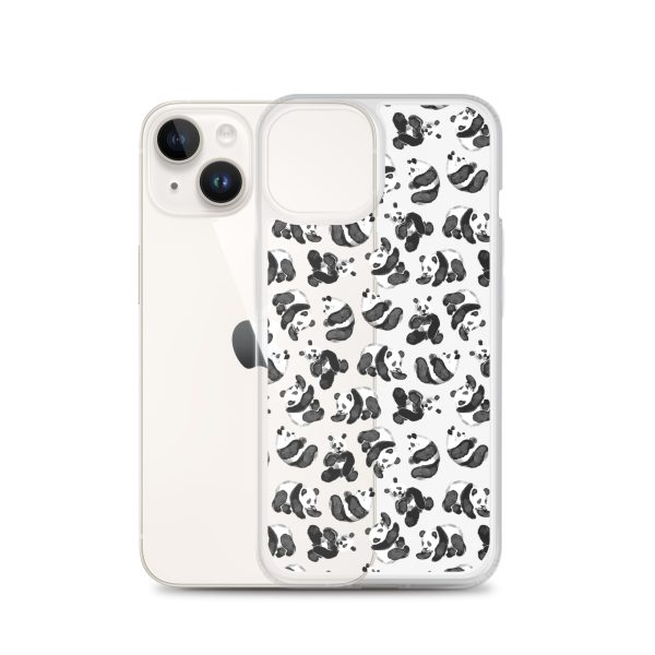 Watercolor Panda Bears iPhone Clear Case