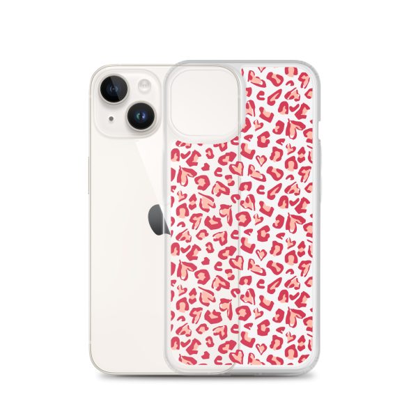Leopard Heart Print iPhone Clear Case