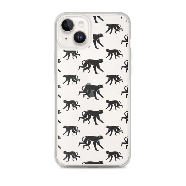 Monkey Silhouette iPhone Clear Case