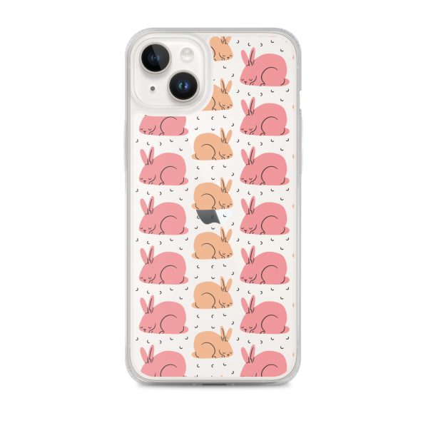 Pink Bunnies iPhone Clear Case