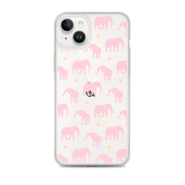 Seamless Elephant Silhouette iPhone Clear Case