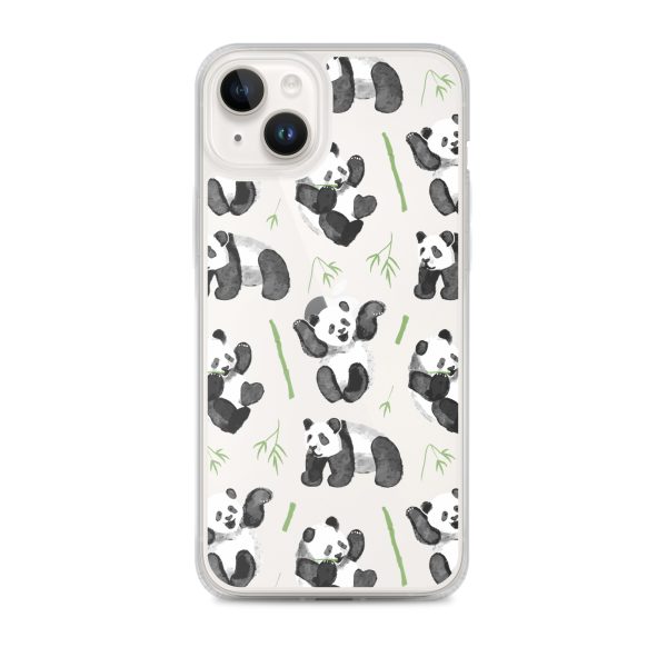 Watercolor Panda Bear iPhone Clear Case