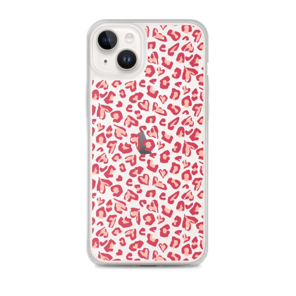 Leopard Heart Print iPhone Clear Case