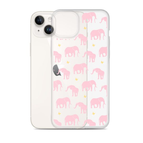 Seamless Elephant Silhouette iPhone Clear Case