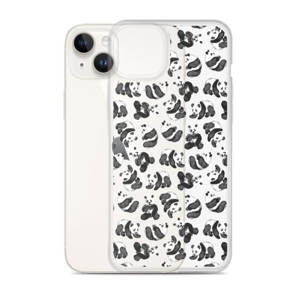 Watercolor Panda Bears iPhone Clear Case