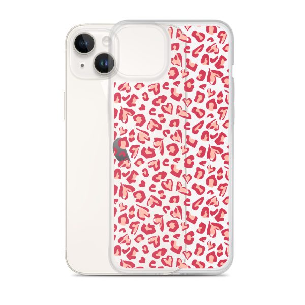 Leopard Heart Print iPhone Clear Case