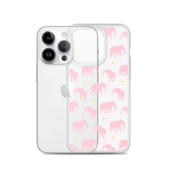 Seamless Elephant Silhouette iPhone Clear Case