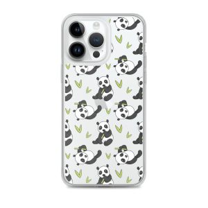 Cute Panda Bear iPhone Clear Case