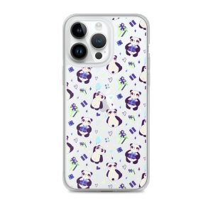 Cute Panda Presents iPhone Clear Case