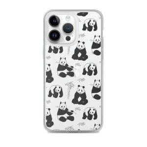 Panda Bears Bamboo iPhone Clear Case