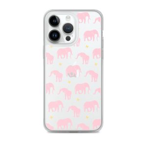 Seamless Elephant Silhouette iPhone Clear Case
