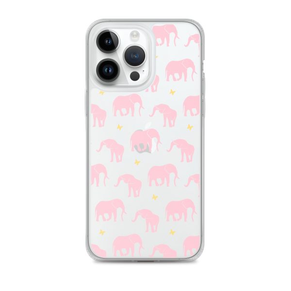 Seamless Elephant Silhouette iPhone Clear Case