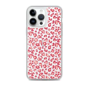Leopard Heart Print iPhone Clear Case