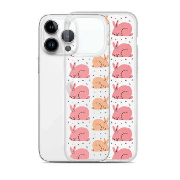Pink Bunnies iPhone Clear Case