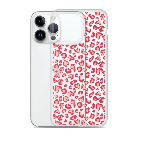Leopard Heart Print iPhone Clear Case
