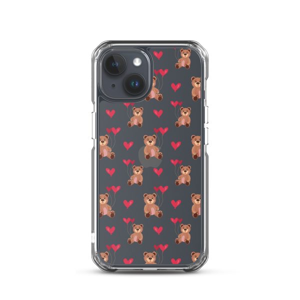 Cute Teddy Bear iPhone Clear Case