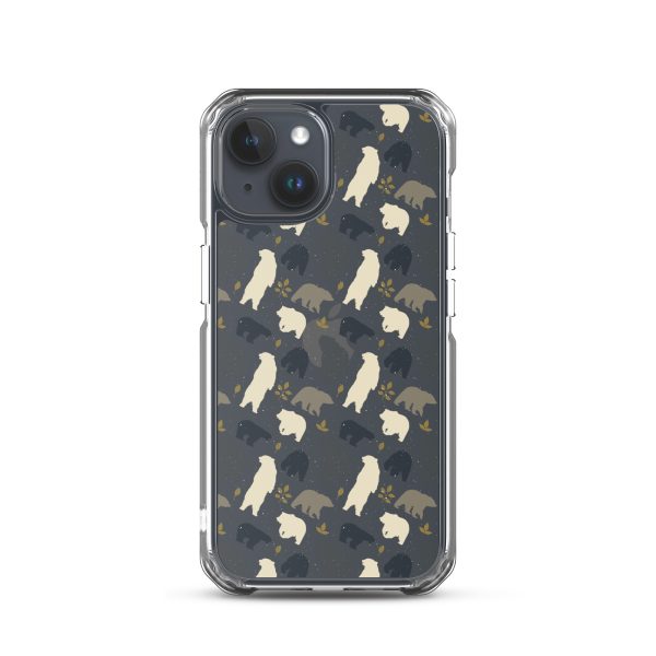 Forest Bear Silhouette iPhone Clear Case