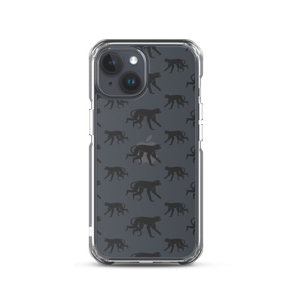 Monkey Silhouette iPhone Clear Case