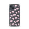 Seamless Elephant Silhouette iPhone Clear Case