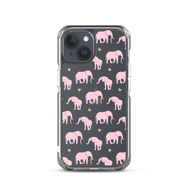Seamless Elephant Silhouette iPhone Clear Case