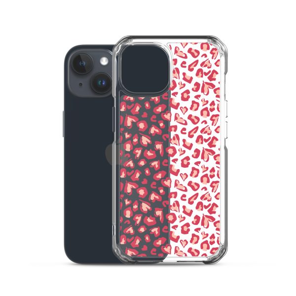 Leopard Heart Print iPhone Clear Case