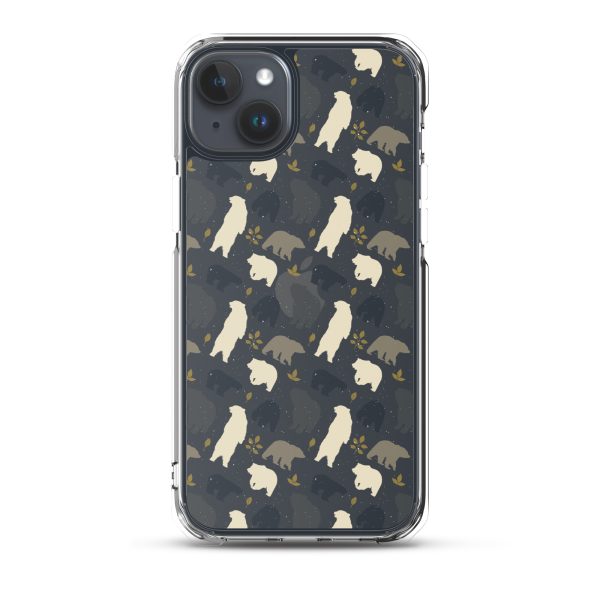 Forest Bear Silhouette iPhone Clear Case
