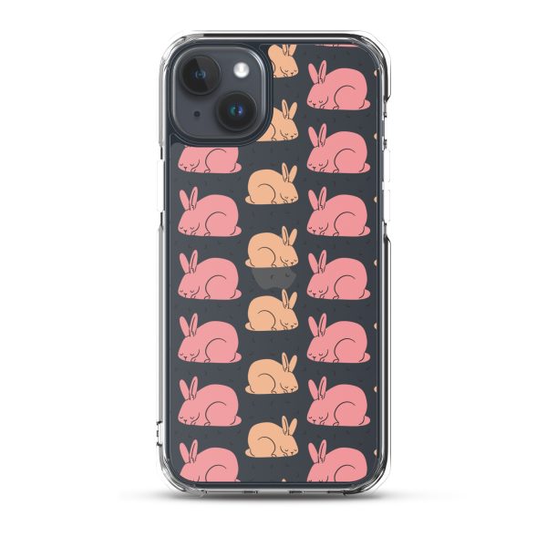 Pink Bunnies iPhone Clear Case