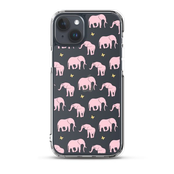 Seamless Elephant Silhouette iPhone Clear Case