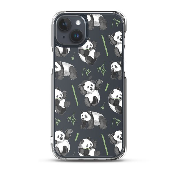Watercolor Panda Bear iPhone Clear Case