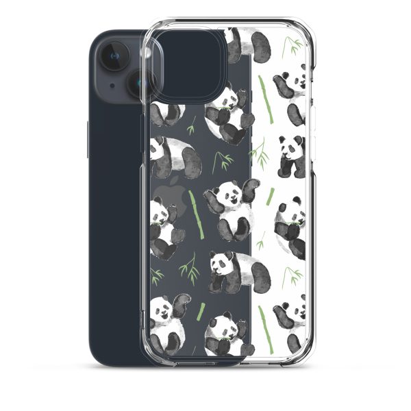 Watercolor Panda Bear iPhone Clear Case