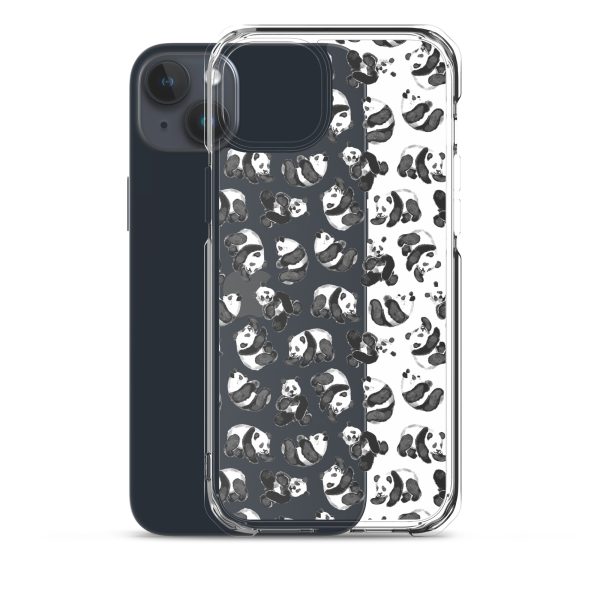 Watercolor Panda Bears iPhone Clear Case