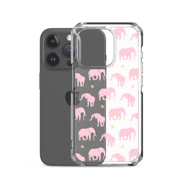 Seamless Elephant Silhouette iPhone Clear Case