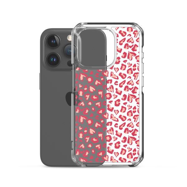 Leopard Heart Print iPhone Clear Case