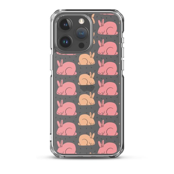 Pink Bunnies iPhone Clear Case