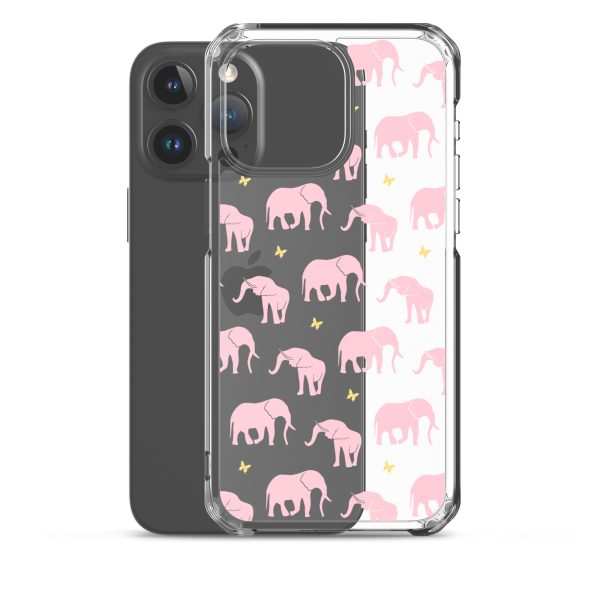 Seamless Elephant Silhouette iPhone Clear Case